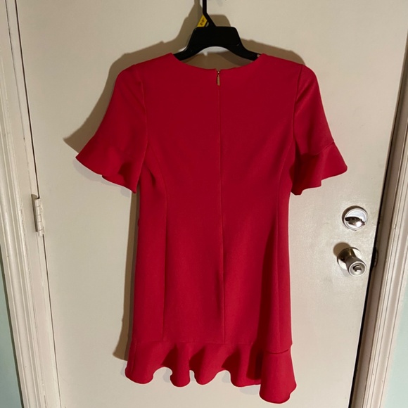 Karl Lagerfeld Paris Pink Ruffled Sheath Dress - Picture 3 of 3